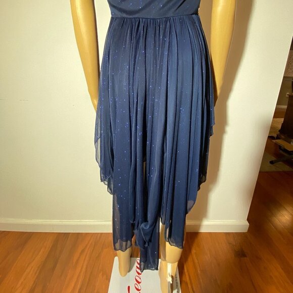 Sequin Hearts Navy Prom Dress Size 5 - Picture 5 of 9
